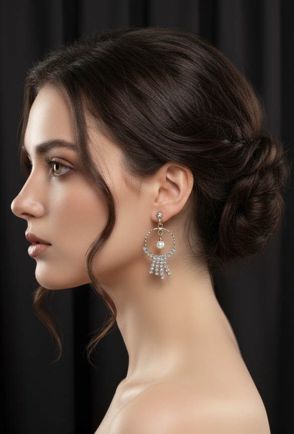 Regal Sparkle Hoop Earrings
