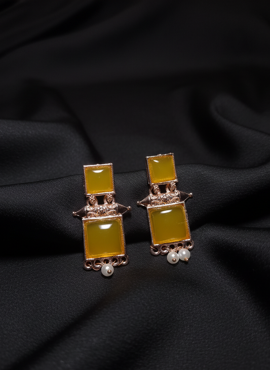 Rose Gold Dual Cube Earrings for girls