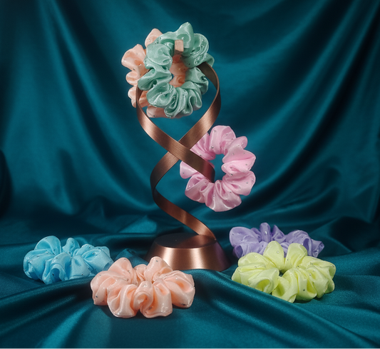 Pack of 06 Cloud Nine Organza Scrunchies for girls