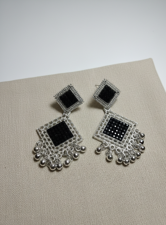 The trending black Noir Rhombus Jhumka for Girls.