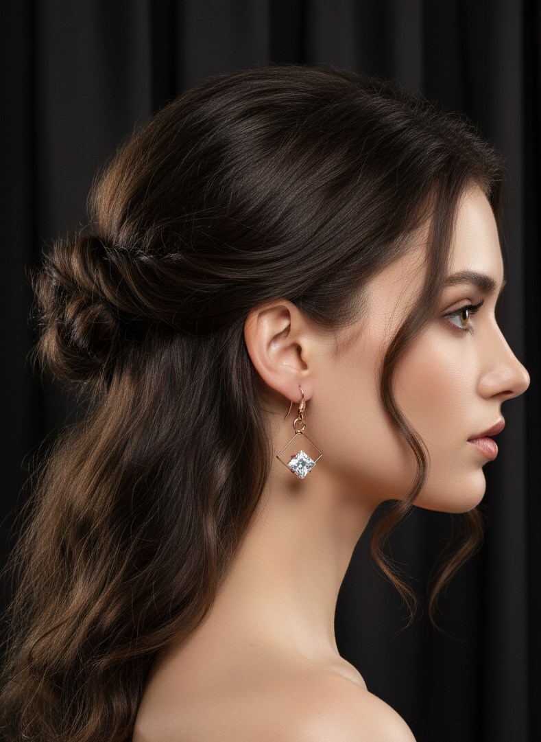 small Rose Prism Earrings for girls.