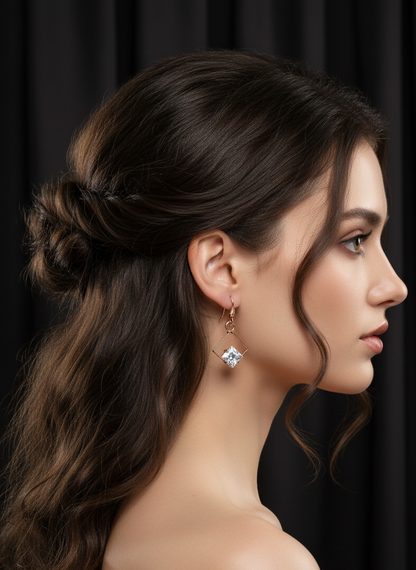 small Rose Prism Earrings for girls.