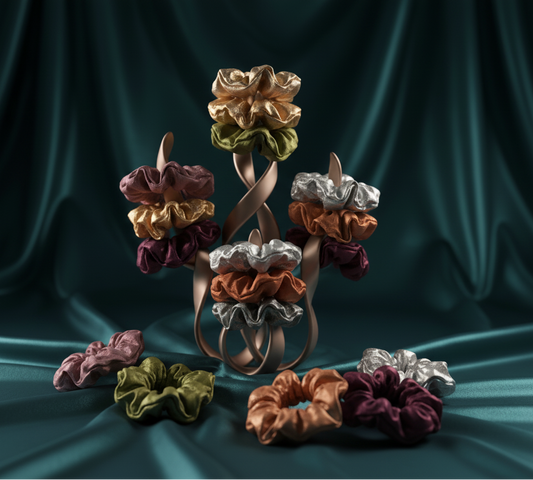 pack of 12 Luxe-Smooth Hair Ties scrunchy for girls & same color 2-2 piece