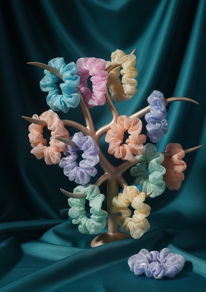 Pack of 12 Cloud Nine Organza Scrunchies for girls