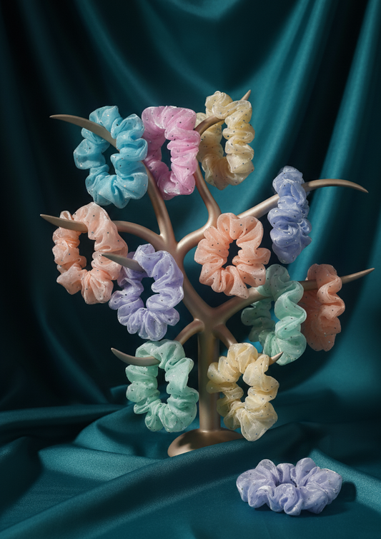 Pack of 12 Cloud Nine Organza Scrunchies for girls