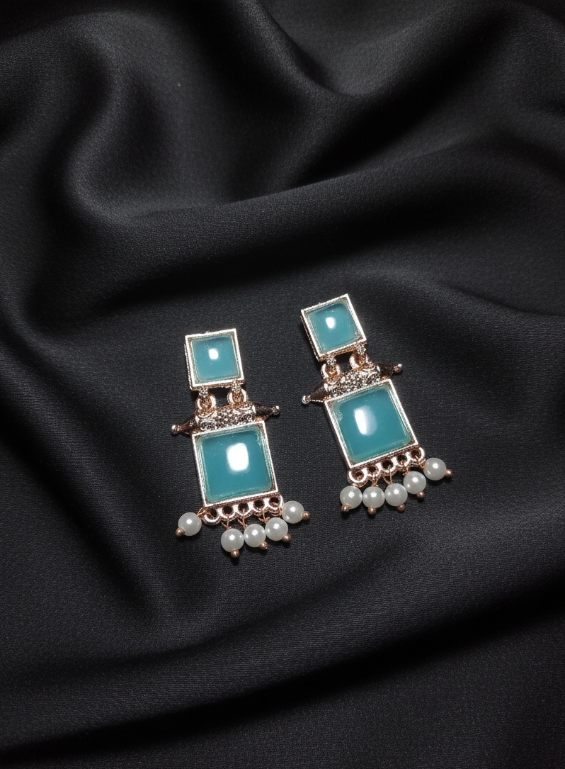 Rose Gold Dual Cube Earrings for girls