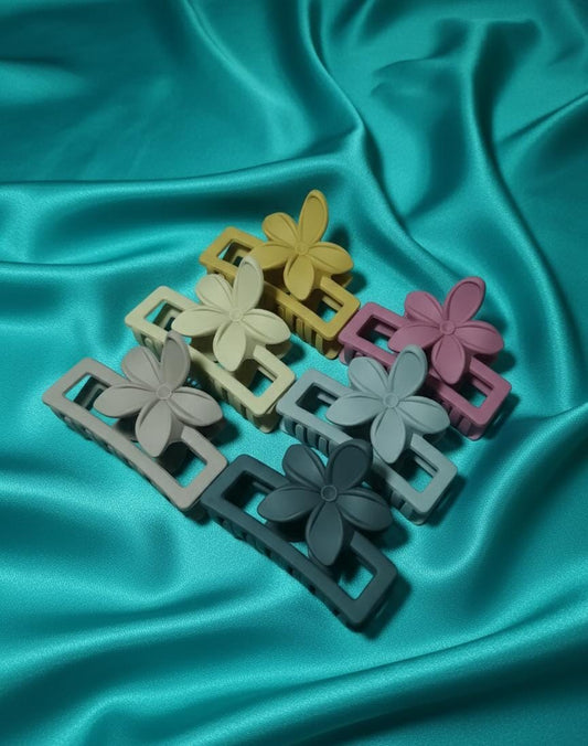 Pack of 06 medium size Muted Bloom Hair Claws for Girls